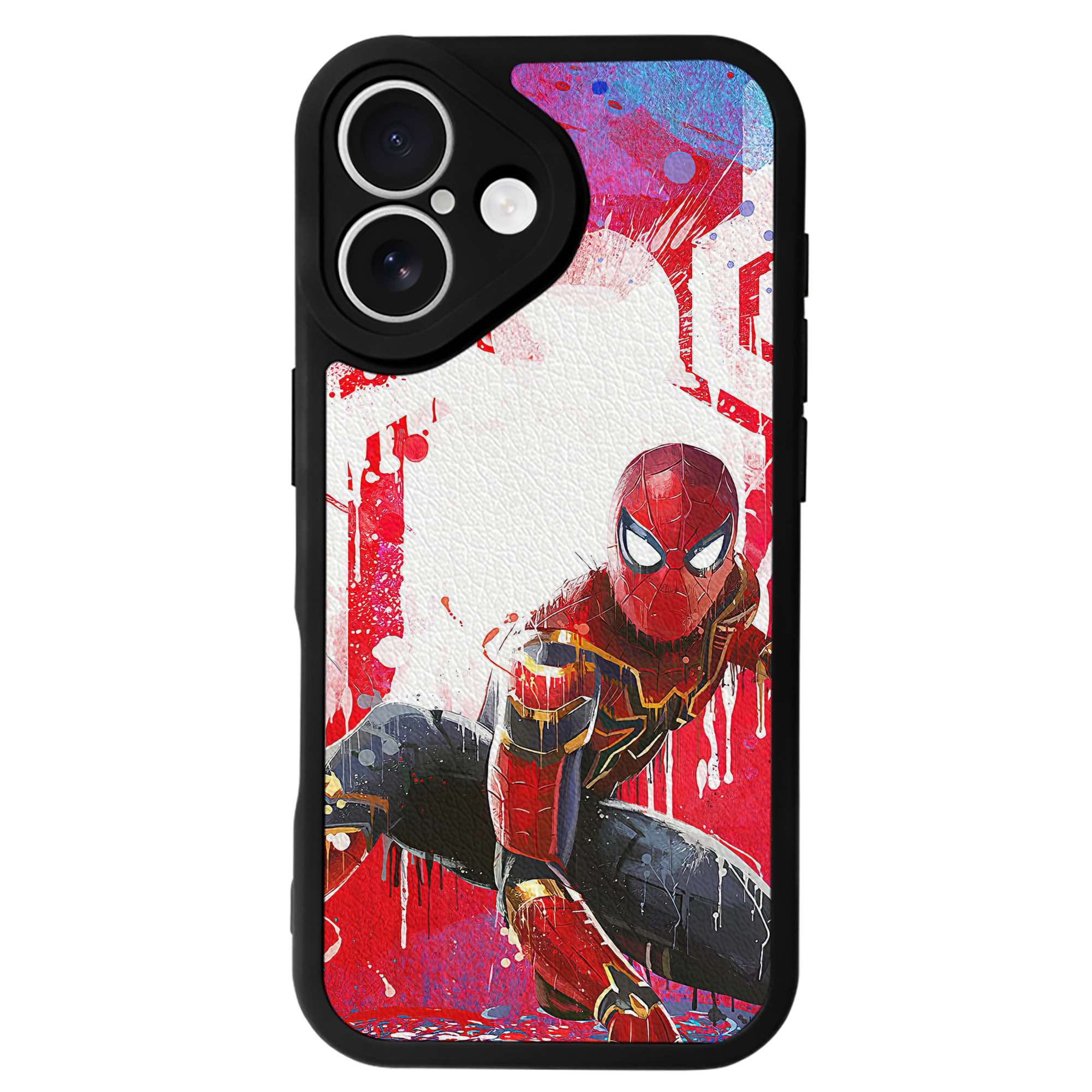 Spider Man スパイダーマン 【iPhone 16シリーズ対応】シリコンスマホケース（レザー調） 材質：シリコン